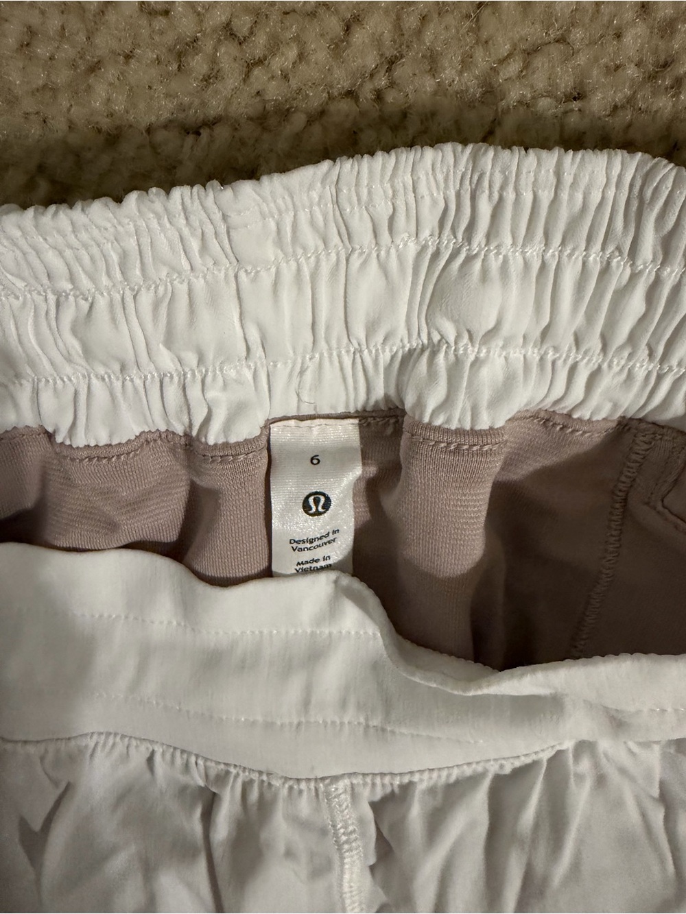 Lululemon Track That shorts
size 6 white